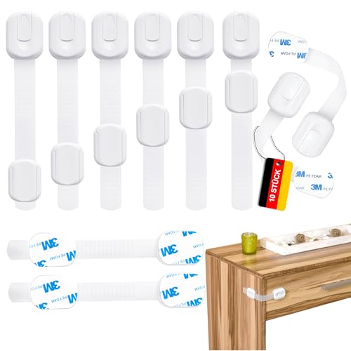 Kindersicherung für Schrank & Schublade (10 Stk.)– Montage ohne Werkzeug...