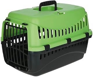 Kerbl 81347 Transporter z Plastikowymi Drzwiami, 45 x 30 x 30 cm, Zielony/Szary