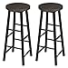 WOLTU 2X Taburete de Bar Muebles Cocina Silla de Comedor Taburete Alto para Salon Cocina Estructura de Metal, MDF Negro+Hierro BH130srs-2