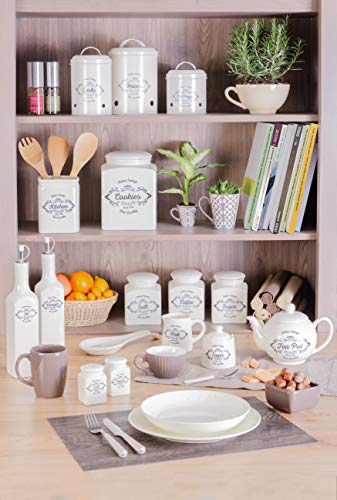 Excelsa Fine Quality Zuccheriera con Cucchiaino, Ceramica, Bianco Avorio, capacità: ml.150 - immagine 4