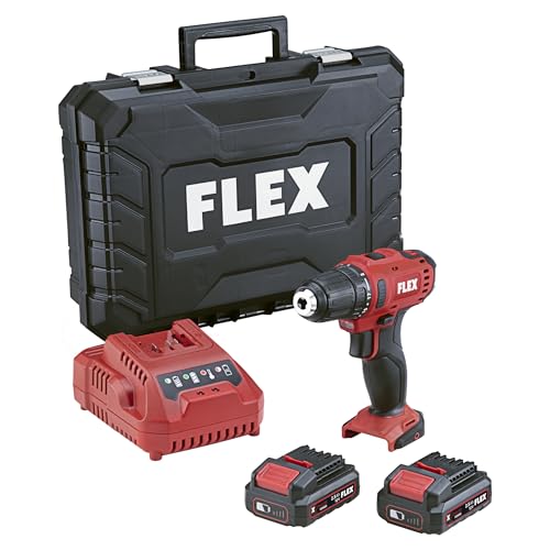 FLEX DD 2G 532274 - Taladro atornillador inalámbrico (12 V, 2 velocidades) con maletín de transporte, cargador rápido y 2 baterías