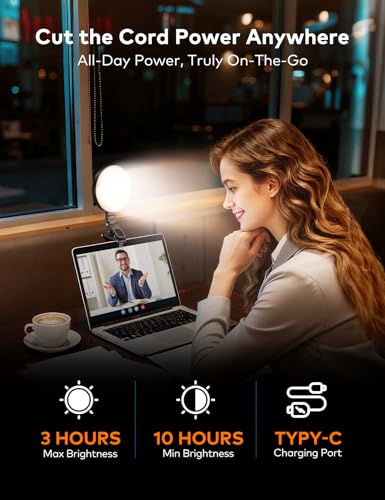 4 Zoll Ringlicht Monitor für Videotelefonie, Handylicht mit USB-aufladbar, Upgrade-Clip für 2 Montagearten – Schminklicht & Selfie-Licht für Laptop, Monitor, Handy, perfekt für Zoom, TikTok, YouTube
