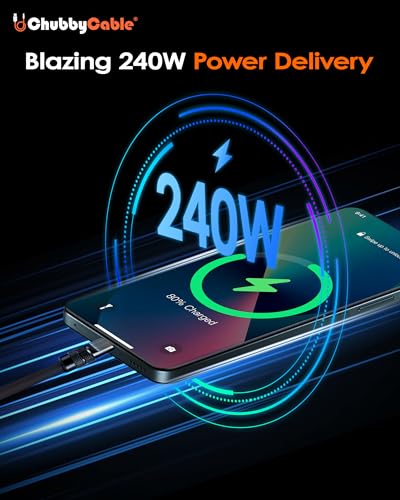 Image of chubbycable Black Chubby - Special Black Samurai Edition Silicone USB C Cable Durable 240W Fast Charging Cable Phones Tablets Power Bank Charger Cord, USB A to Type C, 9.8FT