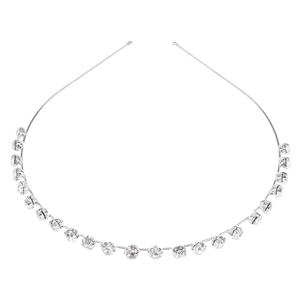 Women's Wedding Crystal Bridal Crown Headband Tiara Headdress Silver C-image-12