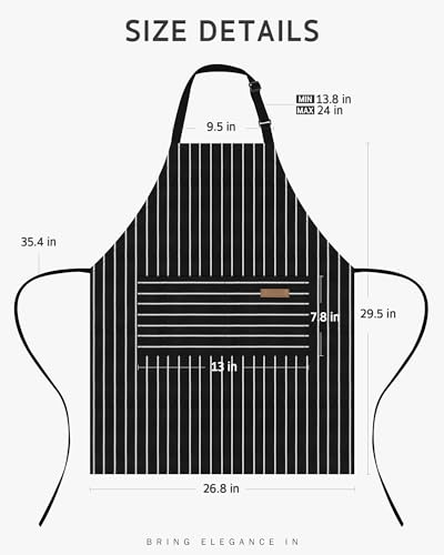 Image of Syntus Chef Apron for Men Women Kitchen Cooking Apron with Pockets, Adjustable Bib Aprons Stain Resistant