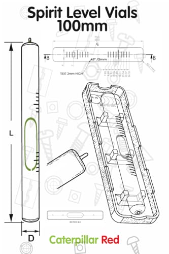 Ersatz Wasserwaage, Glaslibelle, Wasserwaage mit Blase, Röhrenlibellen, Zylinderlibelle, selbstjustierende Empfindlichkeit, Feder, 100x 9.5mm
