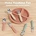 Eascrozn 6 Pack Toddler Utensils, kids Silverware with Silicone Handle, 18/8 Stainless Steel Children Safe Spoons and Forks Set Baby Feeding Essentials, Dishwasher Safe