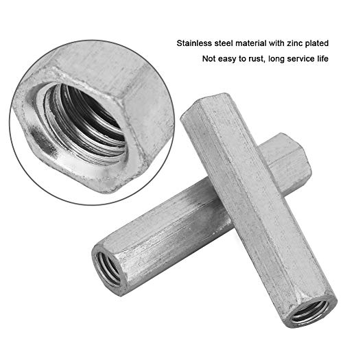 WPKD BLUEIY 2pcs Long Rod Nuts,Carbon Steel Hex Coupling Nuts,Zinc Plated Standoff M10 Threaded Fasteners,for Home Workshop Industrial Constructor - Image 4