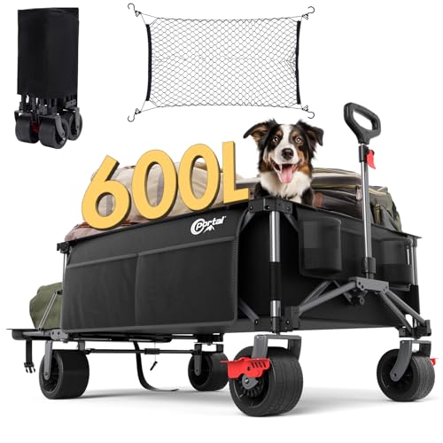 Portal 26' Extra Wide 55' Long Foldable Wagon with Tailgate, Large 600L...