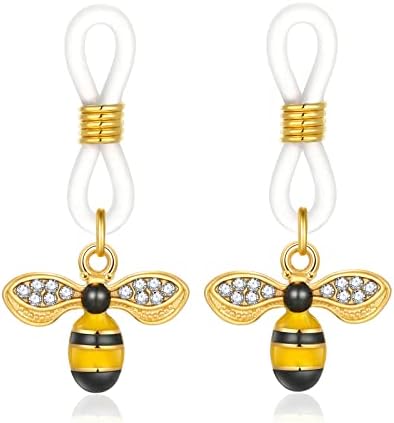 Kingdot Cute Bee Bear Non Piercing Nipple Jewelry, Fake Nipple Piercing, Adjustable Nipple Rings, Non-Pierced Nipple Rings for Women Girl（BEE）