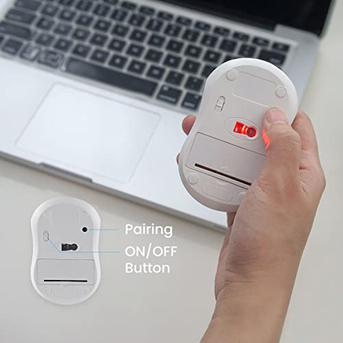 Image of Perixx PERIMICE-802W Wireless Bluetooth Mouse - Portable Design for Windows, iOS, and Android Tablet - White