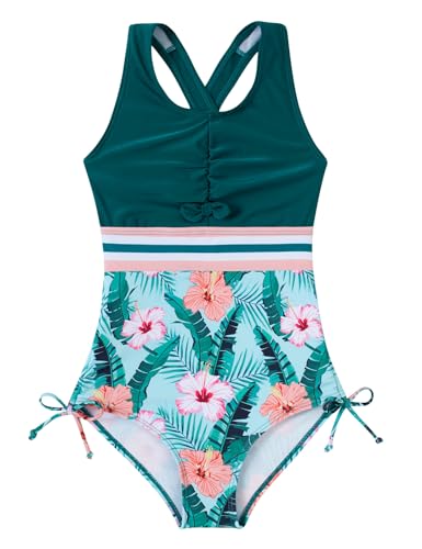 Image of BFUSTYLE Girls Swimsuit One Piece Bathing Suit 4-13 Years Sleeveless Beach Swimwear