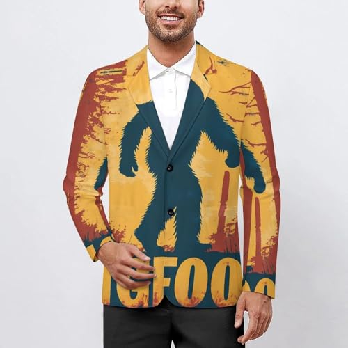 Vintage Bigfoot Woods Classic Suits Blazer for Men Business Tuxedo Jacket Sport Coat Two Buttons2