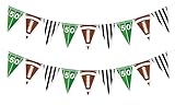 VILIFEVER 2 Pieces Football Garland Banner Party Decorations, Paper Pennant Flags American Sports Theme Birthday Party Supplies, Pre-Strung