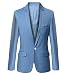 Mens Slim Fit Casual One Button Blazer Jacket (M, 302Light Blue)