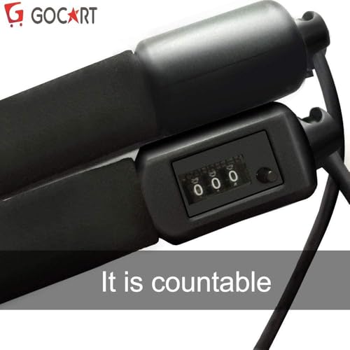 Image of GOCART WITH G LOGO Jump Ropes Sports Fitness Exercise Cotton Sponge Count Rope Skipping Wire Fitness Outdoor Sporting Skip Rope (Black-)