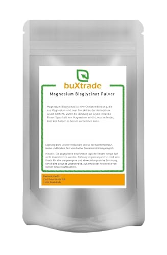500 g | Magnesium Bisglycinat Pulver | Nahrungsergänzungsmittel | Pulver | Magnesium | Buxtrade