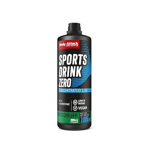 Body Attack Zero Sports Drink Waldmeister 1000 ml / 200 Portionen - Made in Germany - Energy Drink Konzentrat - Veganer Sirup zuckerarm, fettarm - Für Softdrinks mit Vitaminen & Mineralstoffen