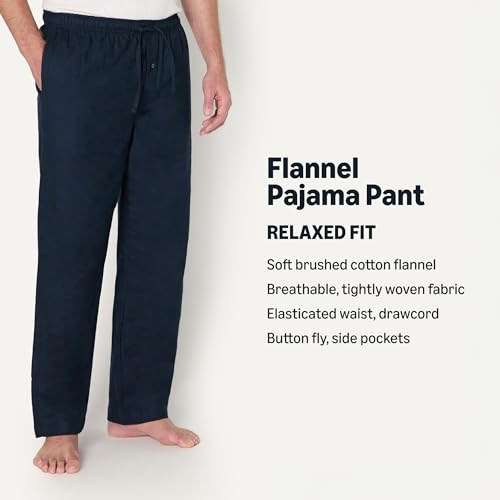 Image of Amazon Essentials Men's 100% Cotton Flannel Sleep Pant, Relaxed Fit Lounge Pants with Elastic Waist and Drawstring