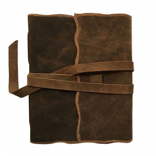 Carnet de voyage en cuir Yaatra grand format 20x24 cm avec papier coton précieux