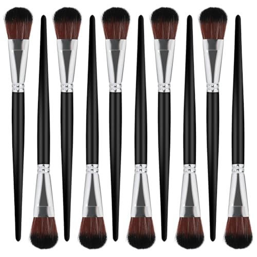 Jrifedptry 10 pinceles de fregona para pintura acrílica, pincel de mezcla para pintura acrílica, pinceles ovalados para pintura al óleo para gouache