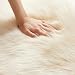 JXLOULAN Faux Schaffell Teppich Beige 50x80 cm, Weicher Flauschiger Longhair Fell Lammfellimitat Teppich für Wohnzimmer Deko Stühle Sofa Schlafzimmer