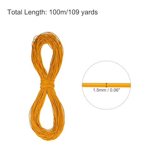 PATIKIL 109 Yards(100m) Bungee Cord Elastic Cord Heavy Stretch String Rope 1.5mm Gold for Crafting DIY Sewing Hook Straps Camping Tie Down Strap - Image 2