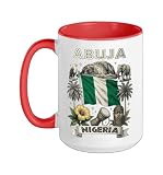 Abuja Nigeria African City Pride Graphic Ceramic Mug, Red/White, 15oz