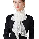 [Ymgot] 付け襟 レース ハイネック つけ衿 フリル タートルネック 装飾用カラー 重ね着風 立て襟 半衿 上品 (ホワイト)