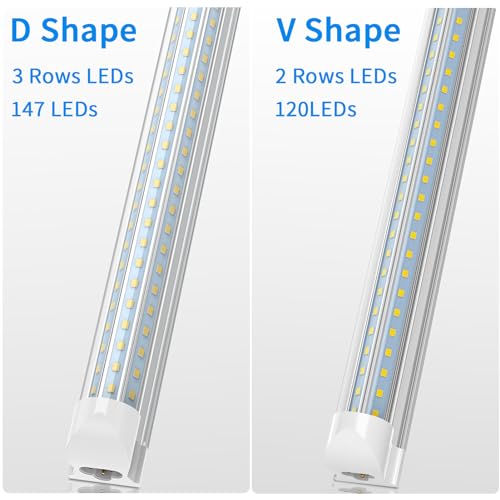 CNSUNWAY LED Shop Light 2FT, 24W 3600LM Super Bright, 6500K Cool White, T8 LED Tube Light, D Shape, Clear Cover, Linkable Shop Lights for Room, ETL Listed, 2 Pack by CNSUNWAY LIGHTING - Image 4