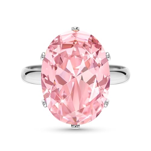 Linawe Bagues roses et roses pour femmes, bague à bijoux en argent réglable, bague à doigts pour femmes, bagues en diamant moissanite de grande taille, bijoux de mode