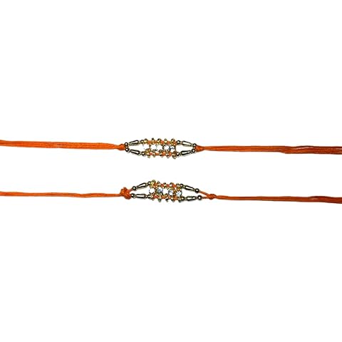 Set of Two Rakhi, Five Stone Rakhi thread, Raksha bandhan Gift for your Brother Vary Color and Multi Design Cover