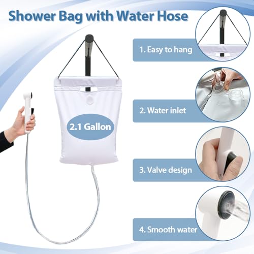 Bedside Shower Bathtub Kit - Inflatable PVC Body Washing Basin System with Water Bag, Bathe in Bed Assistive Aid for Disabled, Elderly, Bedridden Patient, Easily Bath in Bed