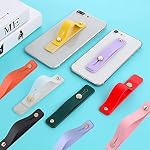MEISO 15 Pcs Phone Finger Grip Holder for All Phone Grip Strap Mobile Phone Loops Bracket Phone Case, 15 Colors Cell Phone Strap Slides Flat Stander Portable Phone Grip Holder