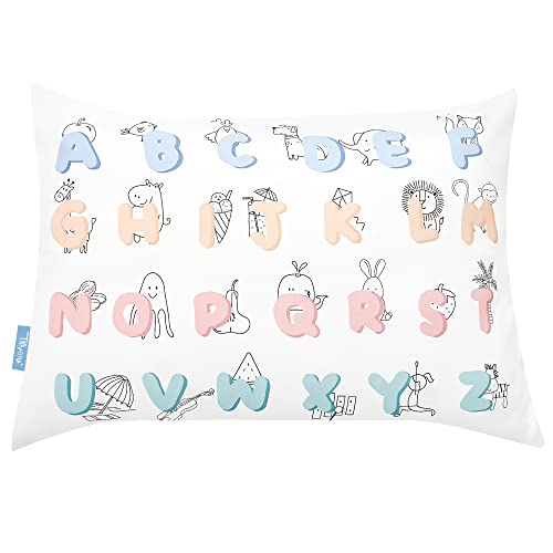 Tillyou Ergonomic Toddler Bed Crib Pillow With Pillowcase, 100% Soft Cotton Baby Pillow For Sleeping In Daycare Preschool, Kids Portable Travel Pillow For Neck Head And Spine, 13X18 Letter #TOP9