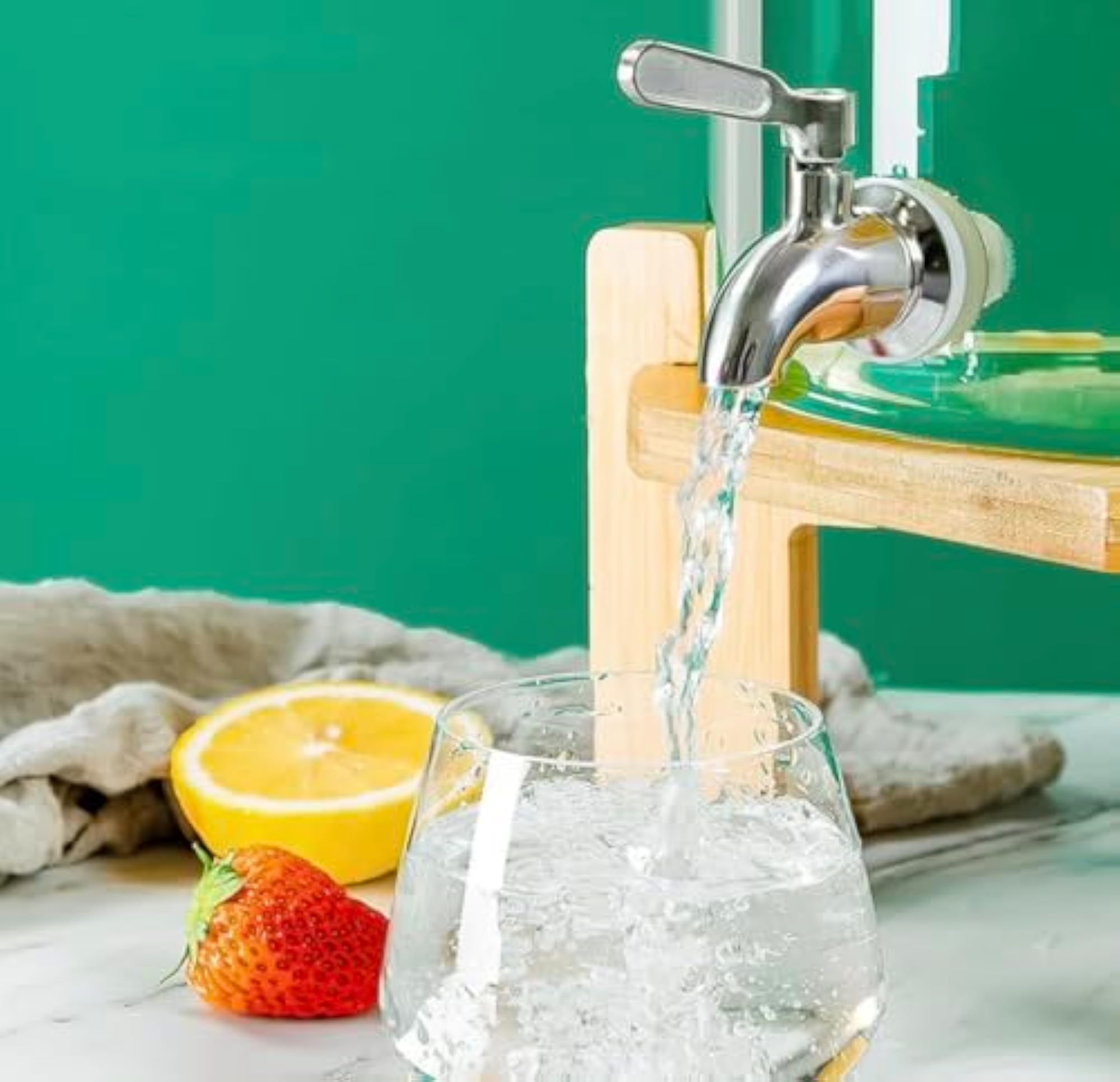 Glass Beverage Dispenser with Stand for Hot or Cold Drinks