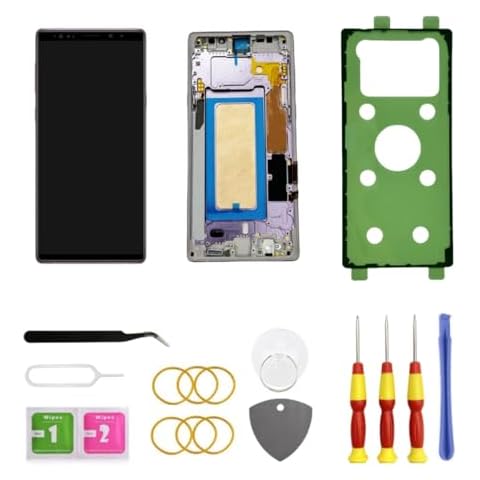 Galaxy Note9 LCD Display Screen Assembly Replacement for Samsung Galaxy Note9 Touch Digitizer Screen with Frame Toolkits SM-N960U N960F No Fingerprint (Lavender Purple) Cover
