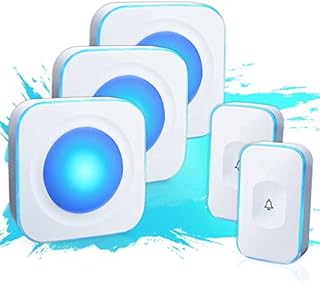 Wireless Doorbells for Home Hearing Impaired Doorbell with 2 Buttons & 3 Receivers Wireless Doorbell with Flashing Light 1200Ft 36 Ringtones 4 Volume JSIEEM(White)