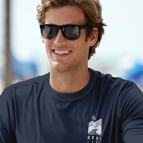 Reel Life UV Long Sleeve – Jax Beach Men’s Long Sleeve Sun Protection Shirt, Lightweight Quick-Dry UPF 50+ Performance Shirt, Breathable Sun Shirts for Men, Moisture-Wicking UV Shirts for Men Black3
