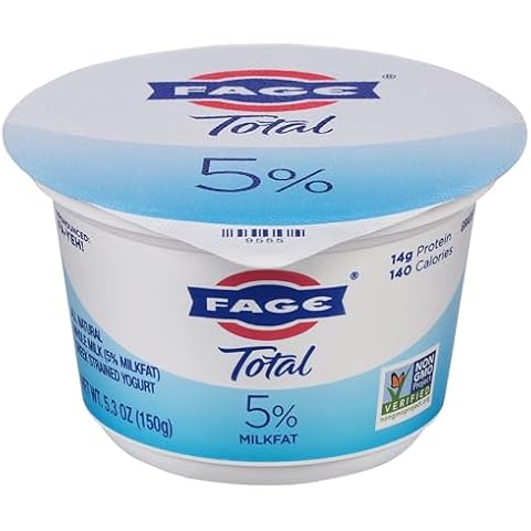 FAGE Total Greek Yogurt, 5% Whole Milk, Plain, 5.3 oz Cover