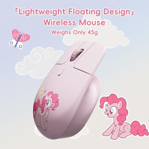Image of My Little Pony Silent Wireless Mouse - M03 Innovative Floating Button Design, Quiet Clicks, 3 Adjustable DPI (800 /1600 /3200), Dual-Mode (2.4GHz /Bluetooth), Ergonomic for Mac /Windows (Pink)