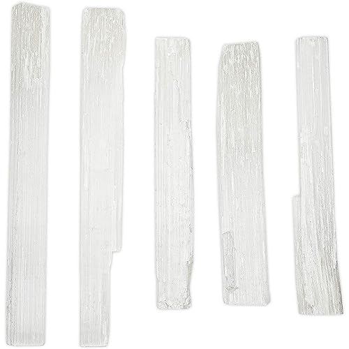 Wellbrite 6 Pieces Selenite Wand, Large Crystals and Healing Stones Stick, 6-8 inches