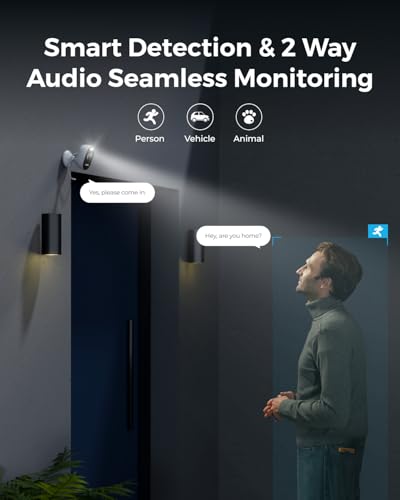 Image of Reolink Outdoor Security Camera System, 2K Plug-in Cameras, 5G /2.4GHz Wi-Fi | 256GB microSD Card Included, Max.512GBx2 Storage, Smart Detection, 24 /7 Offline Recording, Home Hub with 2x Lumus