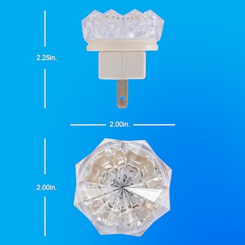 Image of GE SleepLite Jewel LED Night Light, Plug-in, Always on, Amber, UL-Certified, Energy Efficient, Ideal Nightlight for Bedroom, Bathroom, Nursery, Hallway, Kitchen, 11286, 2 Pack