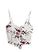 MakeMeChic Women's Self Tie Back V Neck Crop Cami Top Camisole 1-White one-size