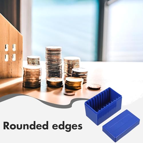 Caja para guardar monedas reutilizable azul de plástico miniatura 7