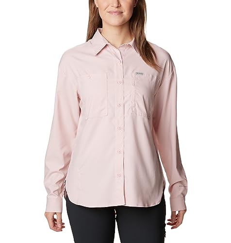 Columbia Silver Ridge Utility - Camisa De Manga Larga Para Mujer, Color Rosa Polvoriento, Talla M