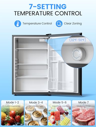 Image of COWSAR 4.4 Cu.Ft Dorm Fridge, Single Reversible Door Compact Refrigerator with Adjustable Thermostat, Removable Glass Shelves, Energy Efficient Commercial Fridge for Bedroom Dorm Office, Black