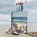 QSMBNET Travel Luggage Cover Beach scene with chairs Spandex Suitcase Protector Washable Baggage Covers Fashion Elastic Scratch-Resistant Luggage Cover Protector Fits 18-32 Inch Luggage