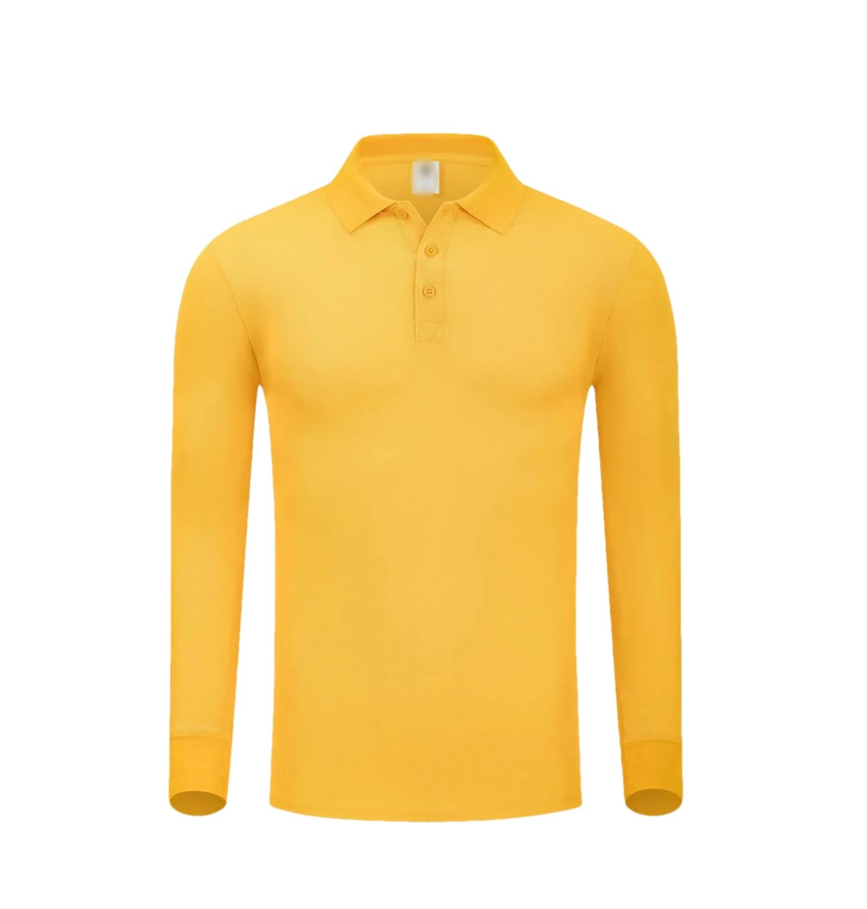 Rfmfkkg Polo da golf da uomo, a maniche lunghe, con risvolto, tinta unita, con bottoni